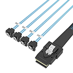 Mini SAS SFF-8087转4SATA内弯 效劳器硬盘数据线